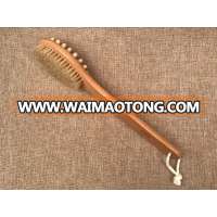 Long wood handle boar bristle bath brush